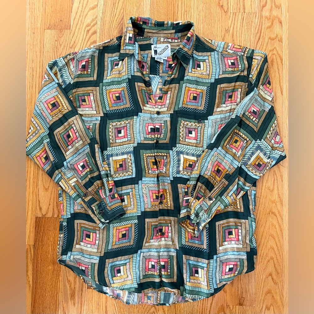 Goouch Medium Silk Patterned Button-Up